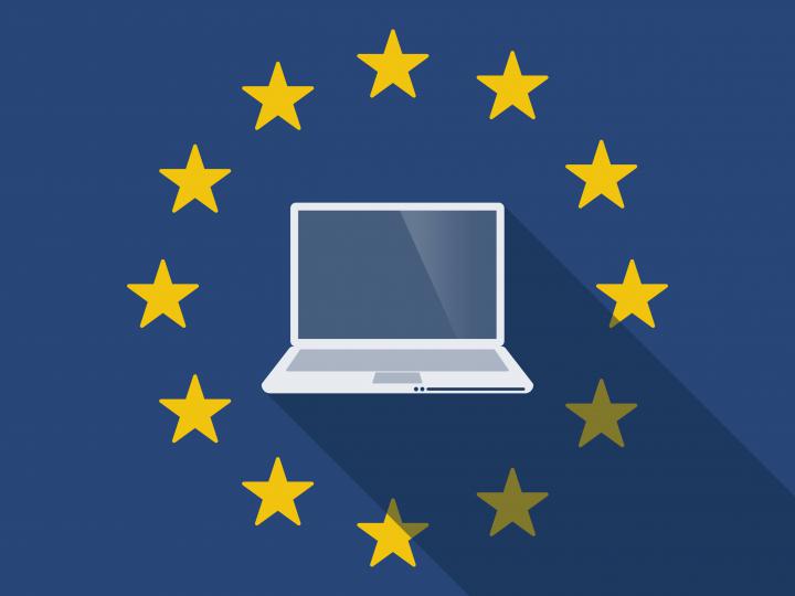 Eu digital with laptop